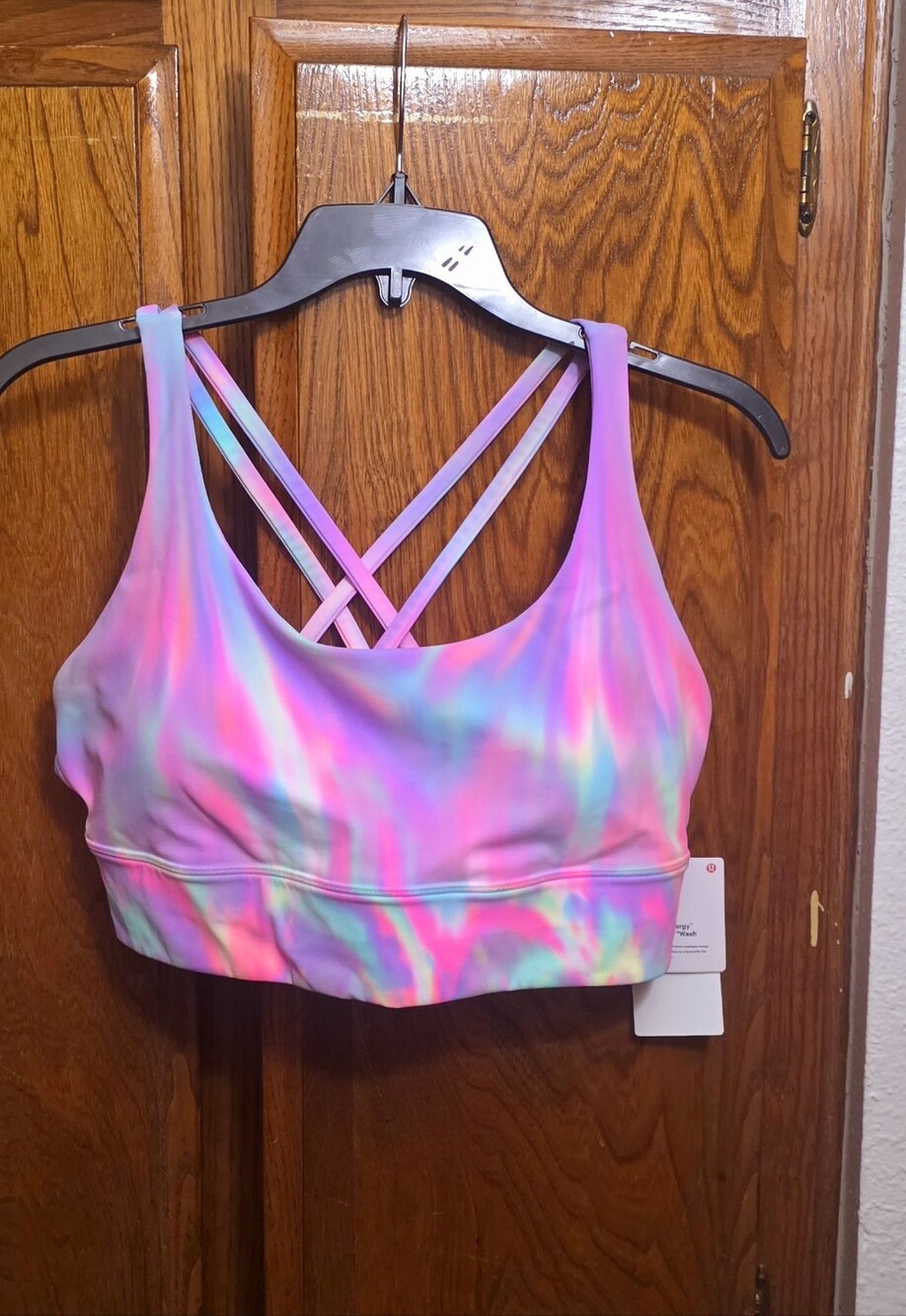 NWT Lululemon Energy Longline Bra in the Psychedelic Wash Multi colorway Size 12